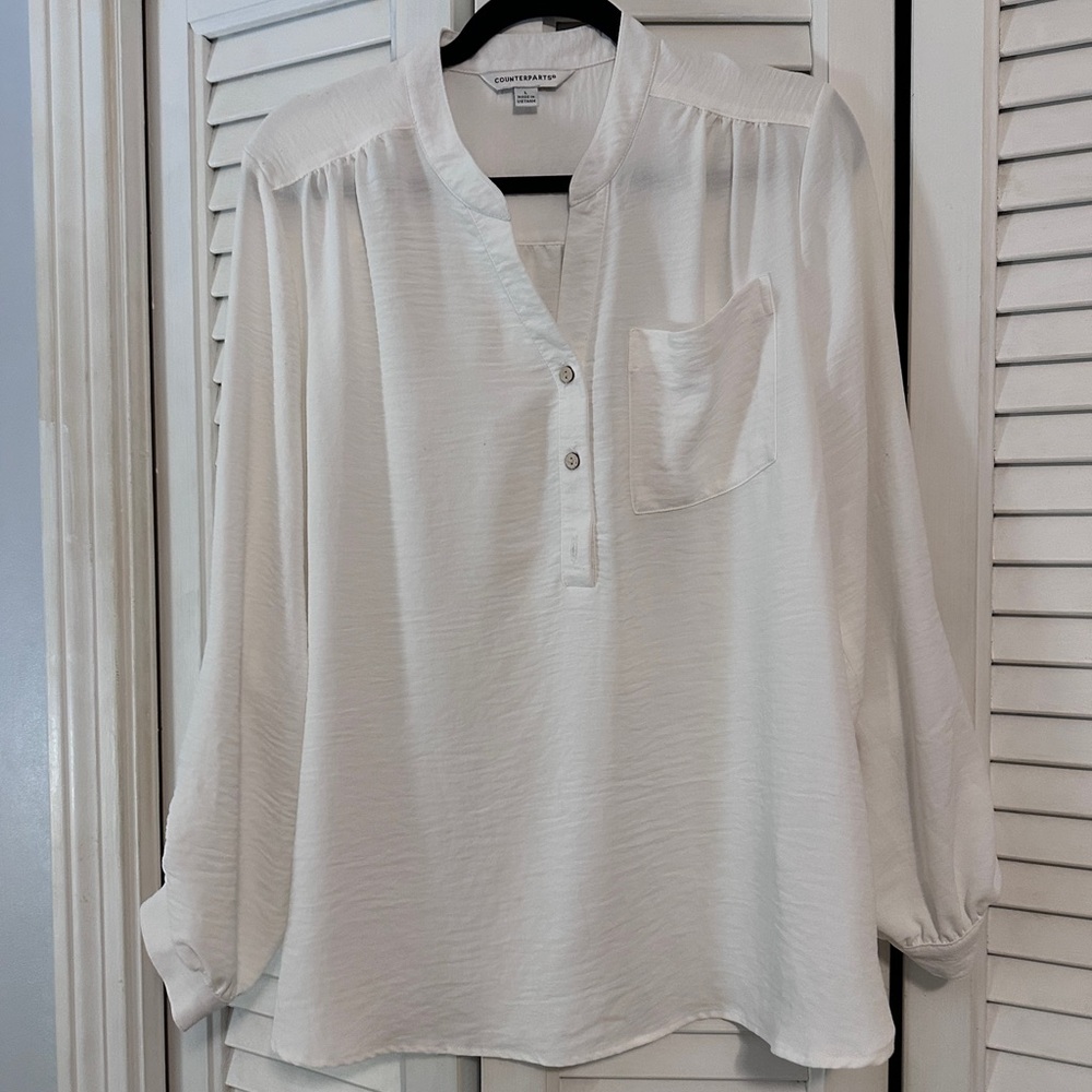 Counterparts Cream Button-Up Blouse